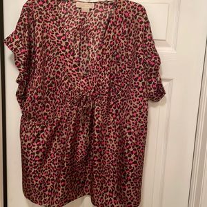 Animal print Michael Kors top. Pink and brown so fun!